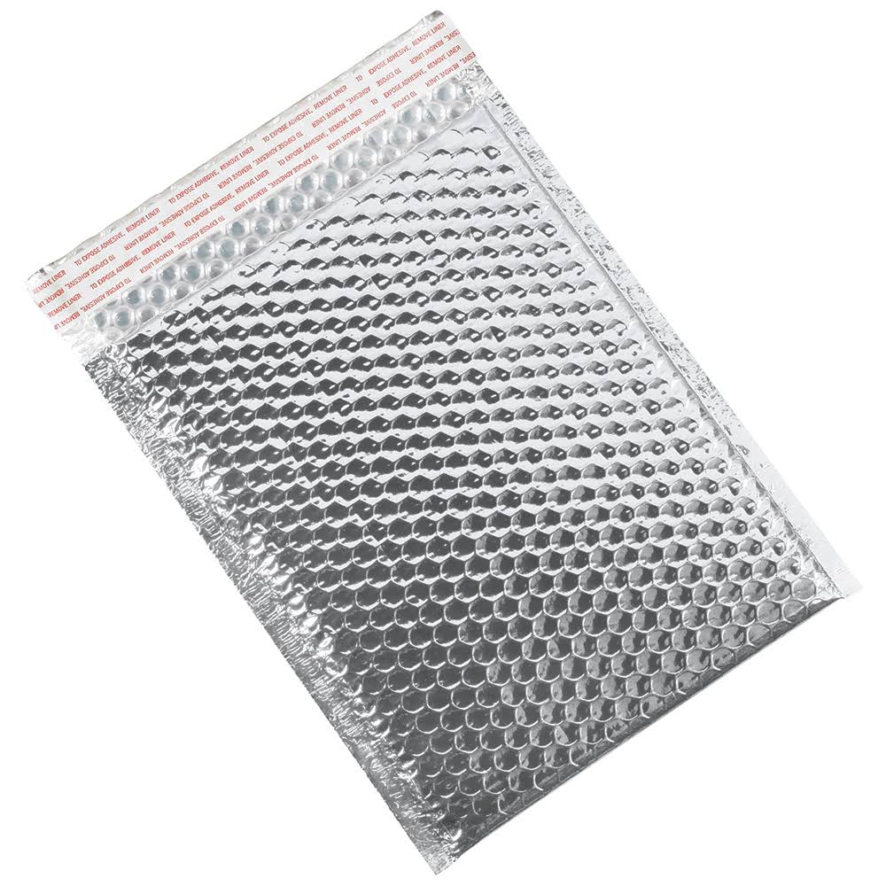 Silver Glamour Bubble Mailers, 100/Case B9425