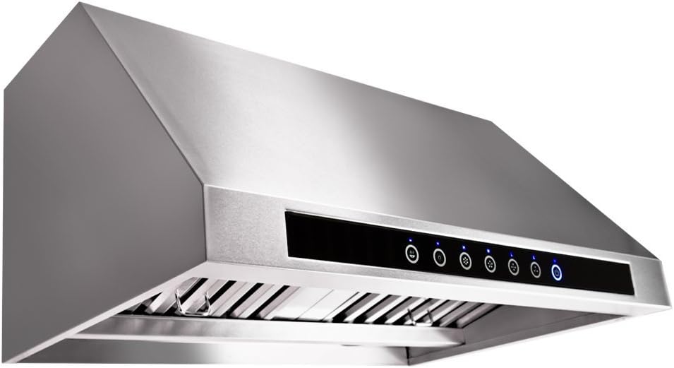 4 Speed Wall/Under Cabinet Range Hood, 1000 Max CFM, Stainless Baffle Filters, 30 36 42 48 Inch R926510