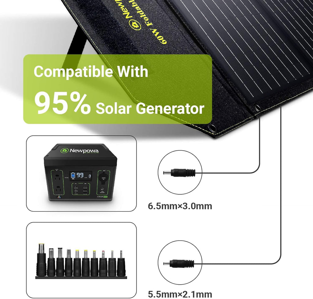 60W Foldable Solar Panel Charger with Mono Cells J8533