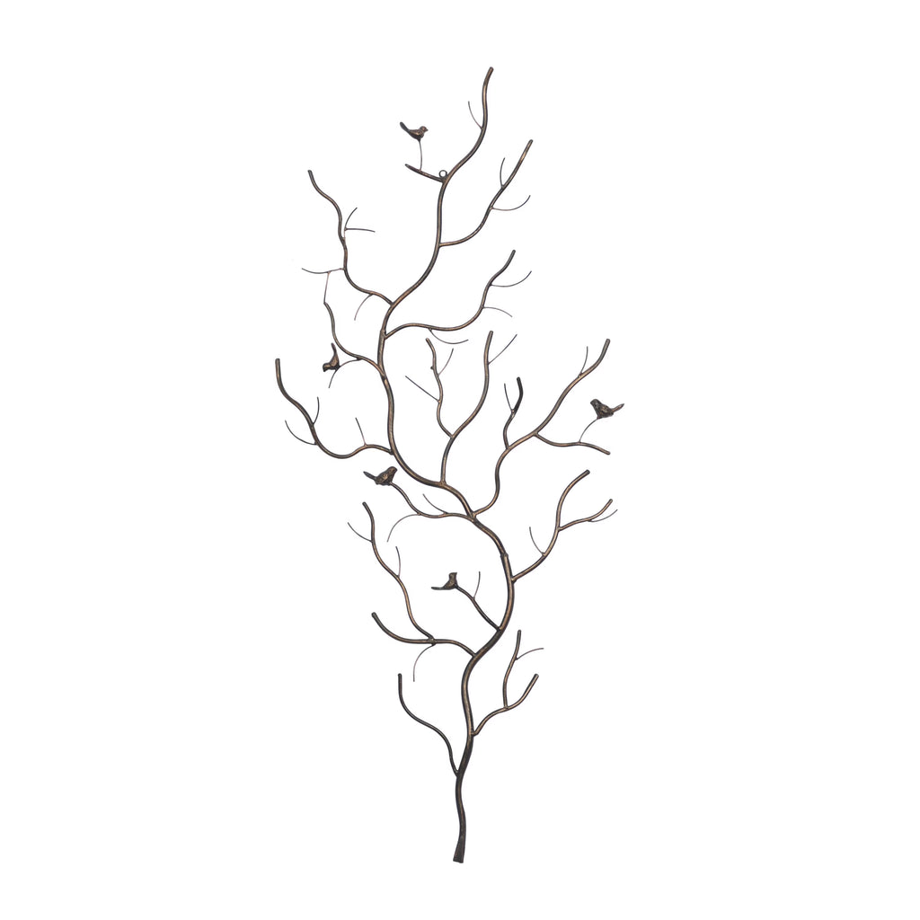 Farmhouse Brown Metal Oversized Tree Wall Décor, 25"W x 58"H V803