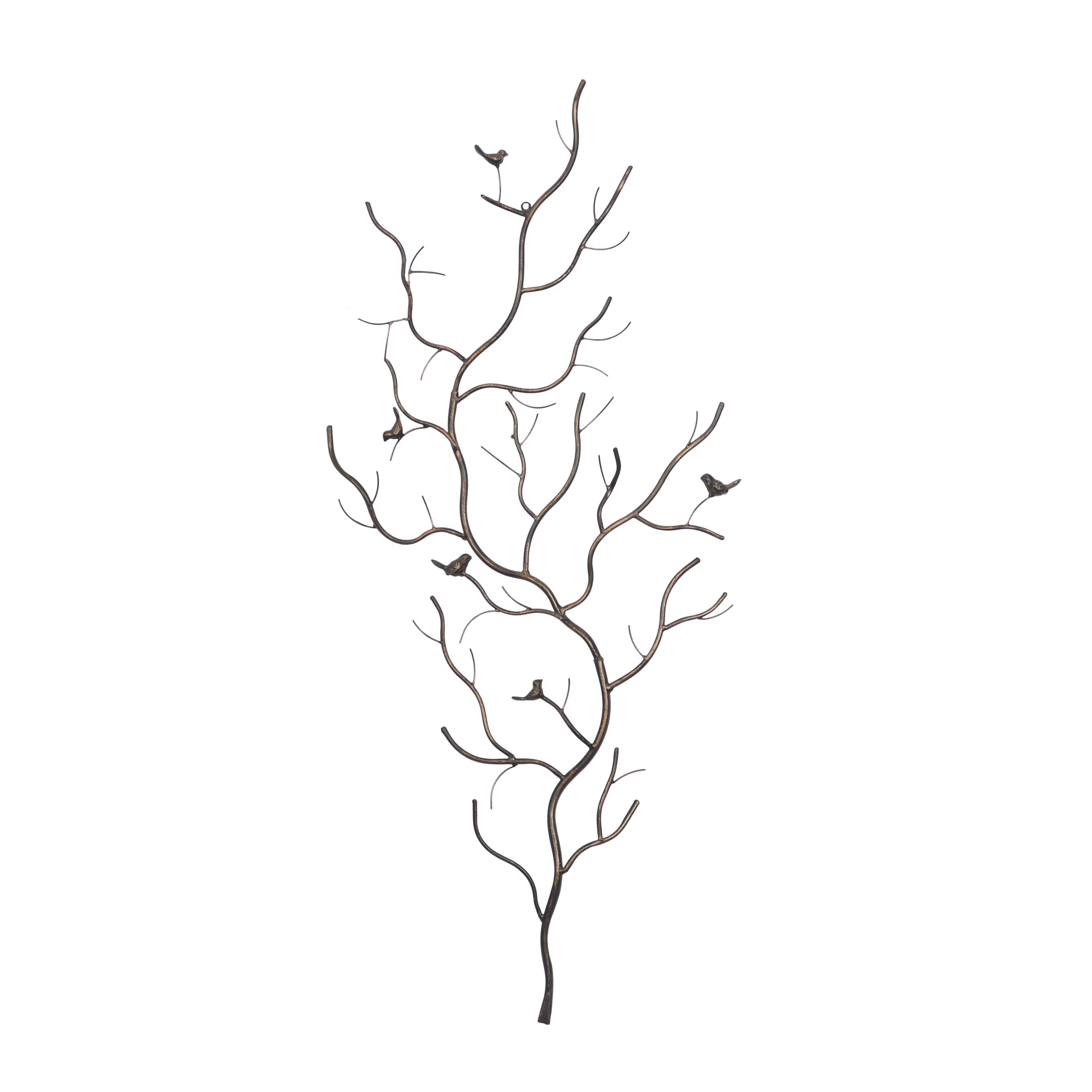 Farmhouse Brown Metal Oversized Tree Wall Décor, 25"W x 58"H V803