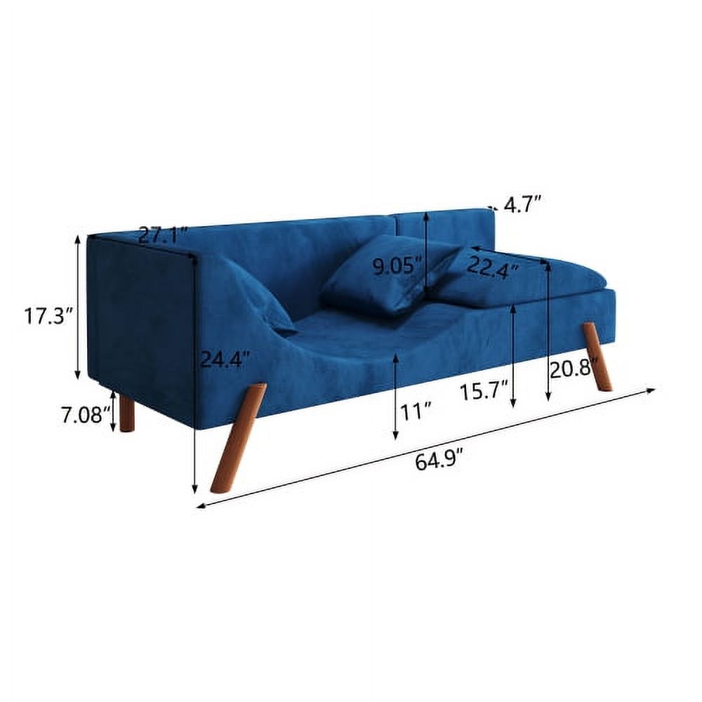 Blue Convertible Sofa Chaise Longue J283