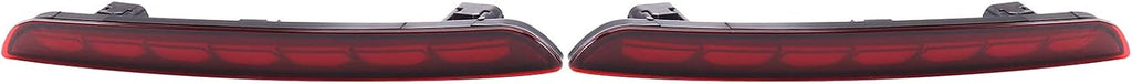 LED Rear Bumper Reflectors Brake Tail Light Red Housing Pack of 2 L72237