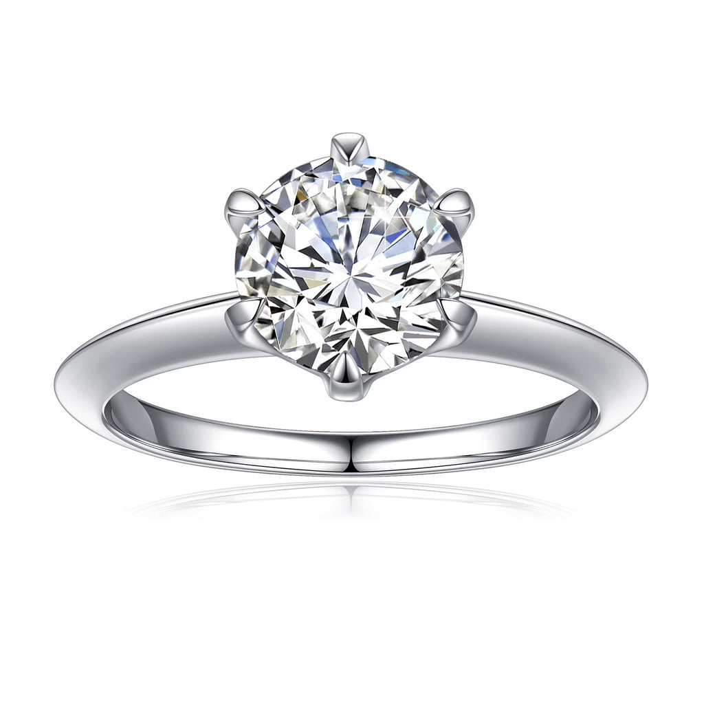 1.5ct Halo Moissanite Engagement Ring 925 Sterling Silver Round Cut T334006