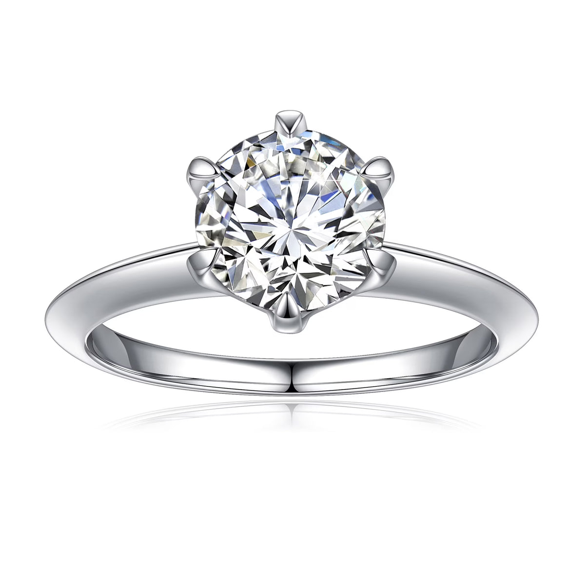 1.5ct Halo Moissanite Engagement Ring 925 Sterling Silver Round Cut T334006