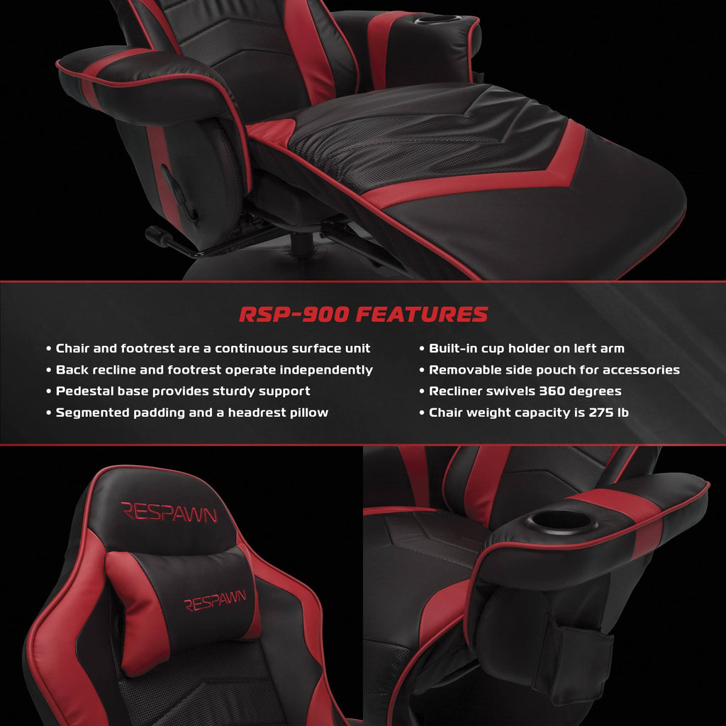 Racing Style Gaming Recliner Red M364