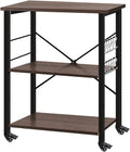 Light walnut 3 Tier Kitchen Cart U743032