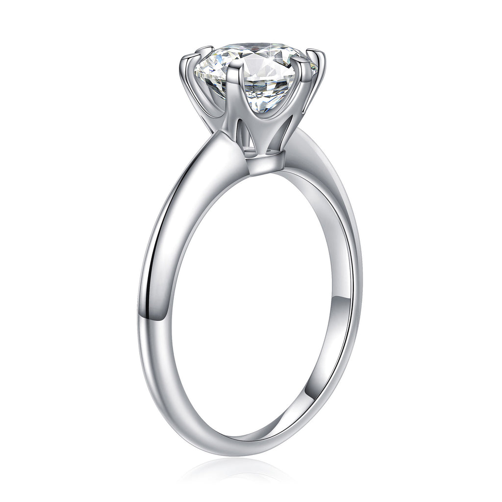 1.5ct Halo Moissanite Engagement Ring 925 Sterling Silver Round Cut T334006
