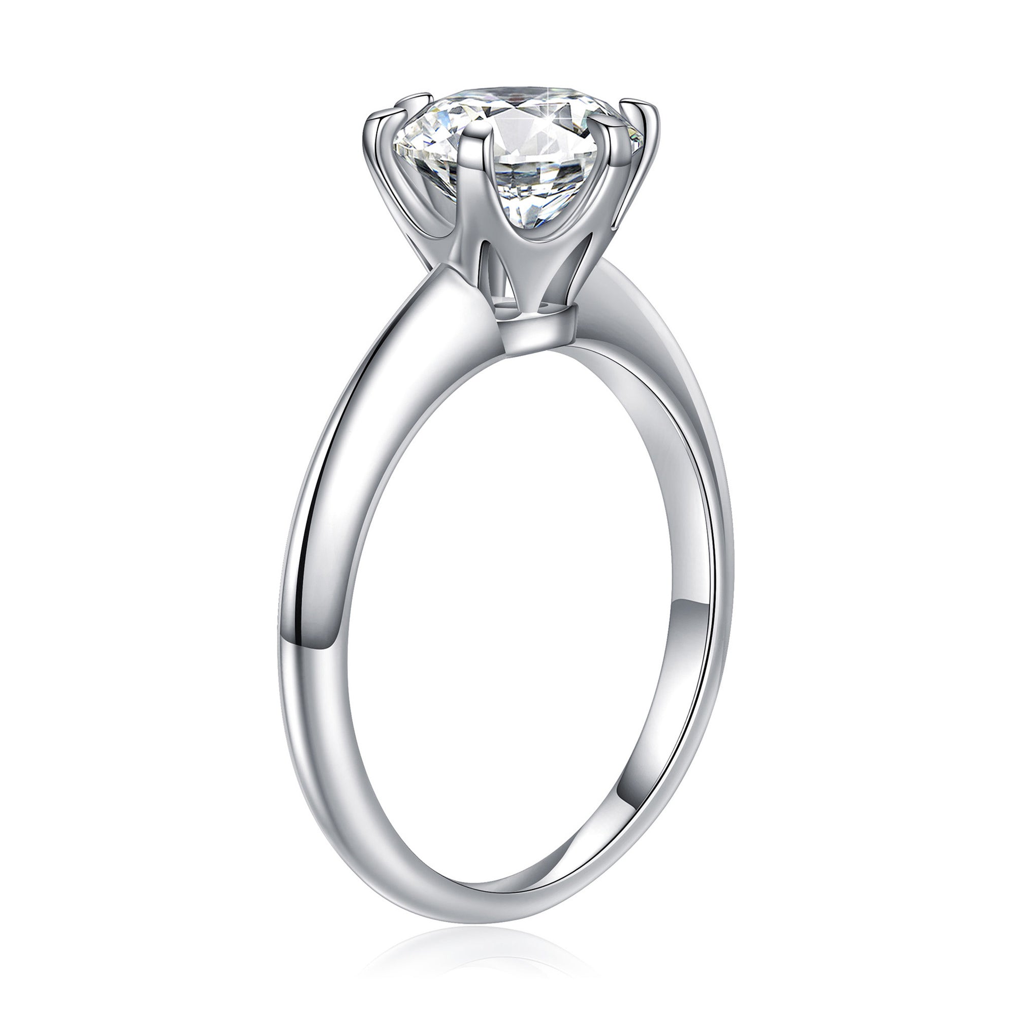 1.5ct Halo Moissanite Engagement Ring 925 Sterling Silver Round Cut T334006