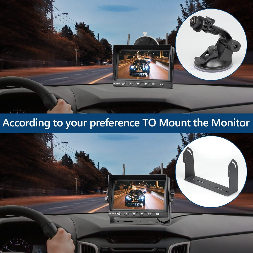 7 Inch Wireless Backup Camera HD 1080P DVR Rear View Observation System T2739