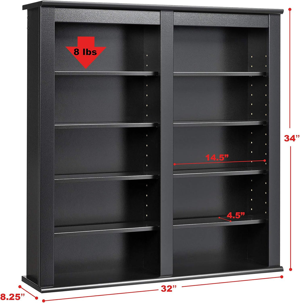 Black Double Wall Mounted Storage Cabinet Z5224