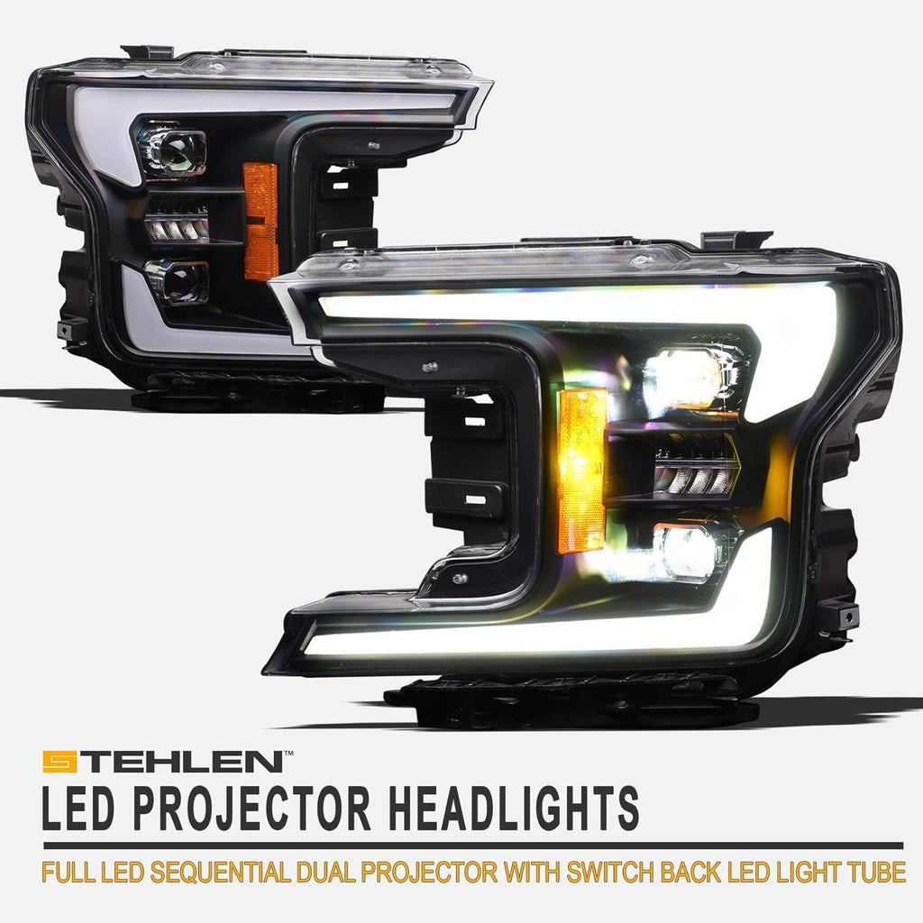 Full LED Switchback Sequential Dual Projector Headlights S587