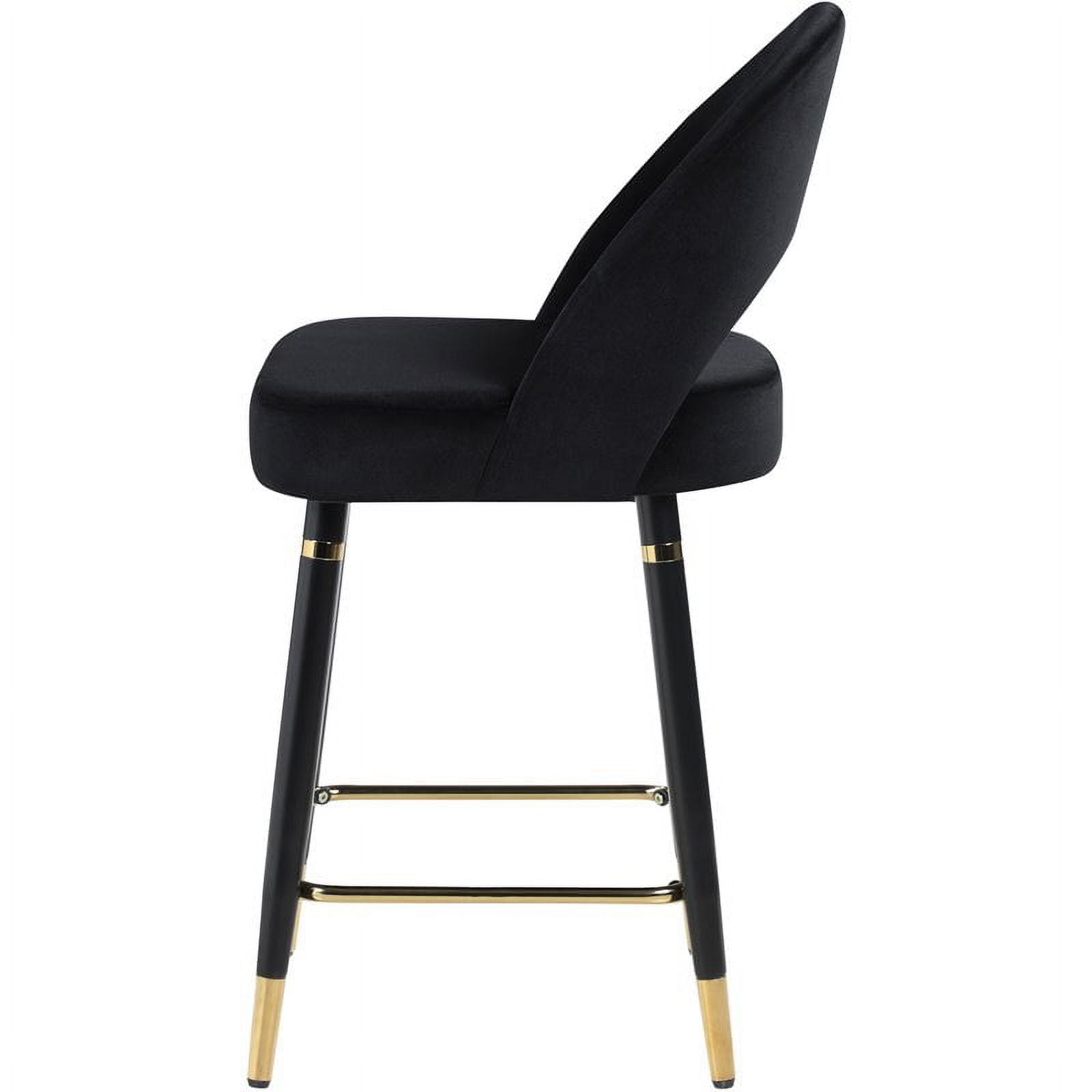 Arched Back Upholstered Counter Height Stool in Black P531445