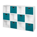 White Storage Sets with Foldable Fabric Storage Bins T792