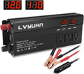 Power Inverter 1000W/2000W 4 AC Outlets 4 USB Charging Ports DC to AC 12V to 110V with Digital LCD Display Pack of 2 D157421