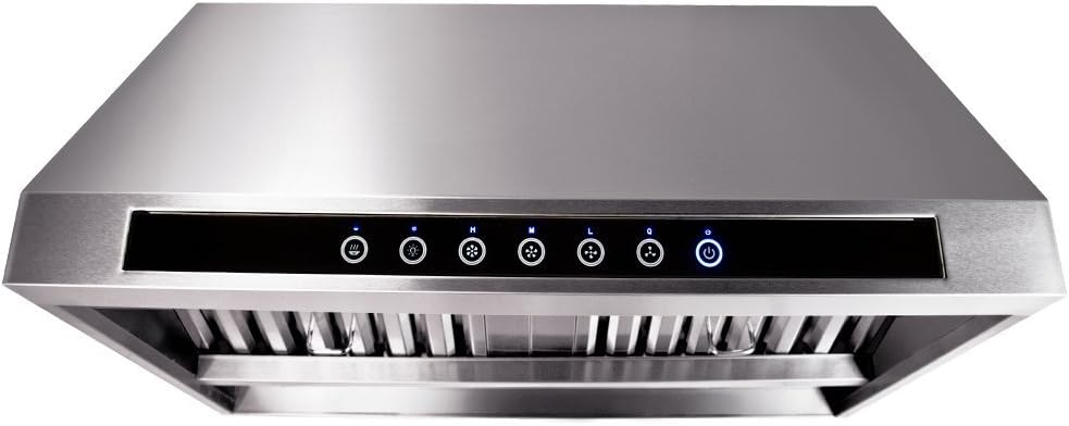 4 Speed Wall/Under Cabinet Range Hood, 1000 Max CFM, Stainless Baffle Filters, 30 36 42 48 Inch R926510
