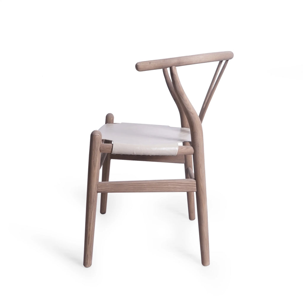 Tan Faux Leather and Wood Dining Chairs, Set of 4 C803