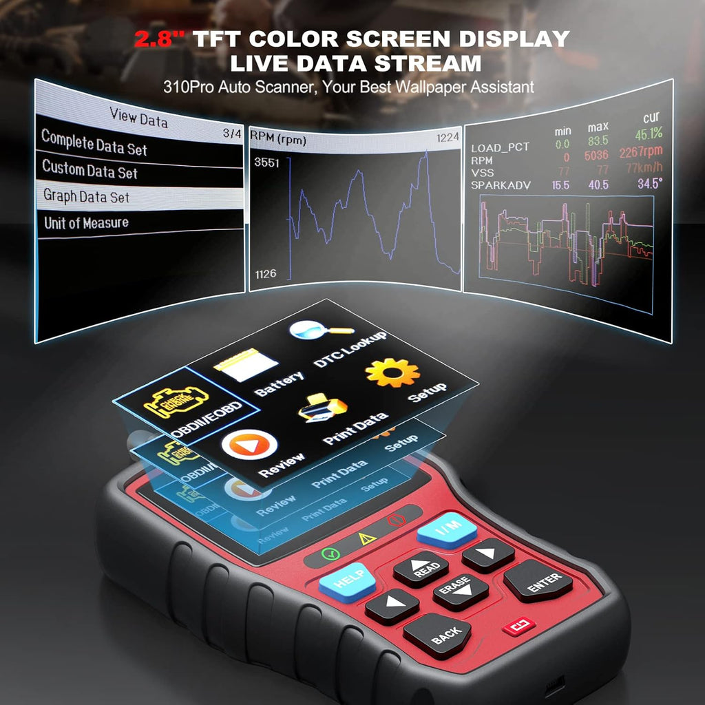 OBD2 Scanner Code Reader with O2 Sensor Test Freeze Frame, Pack of 2 U30711