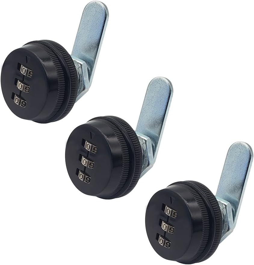 3 Packs Black 20mm Digital Combination Cabinet Lock Z100713