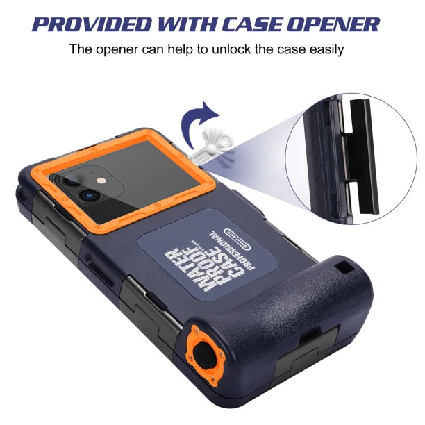 Waterproof Protective Case for Phones Up to 6.9 Inch with Lanyard D366