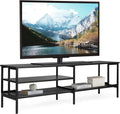 Rustic Brown TV Stand with Metal Frame P408