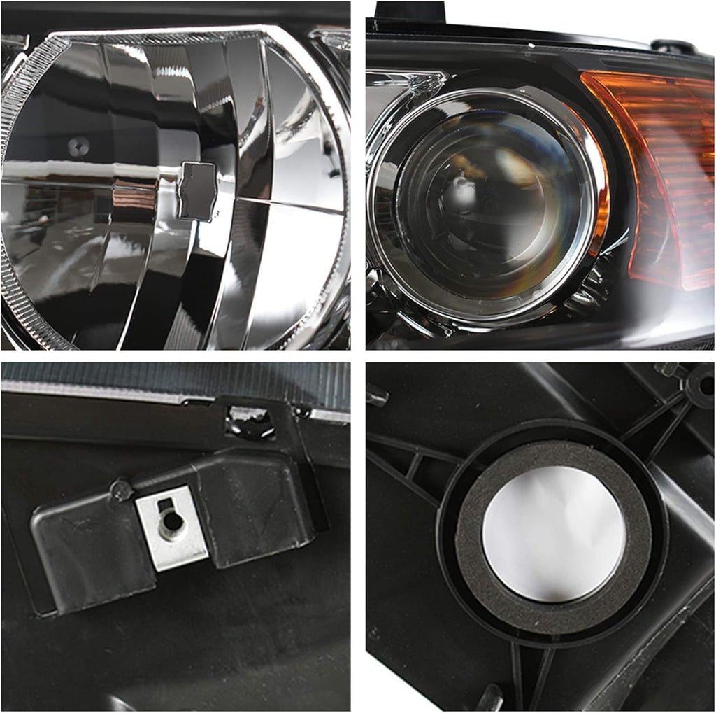 Black Projector Headlight Assembly Replacement Driver & Passenger Side Z830