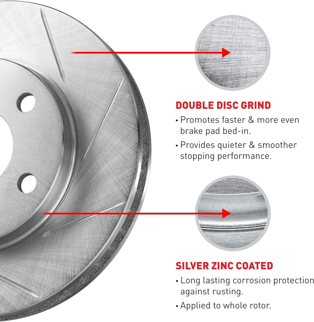 Slotted Brake Rotors Kit & Semi-Met Brake Pads P581409