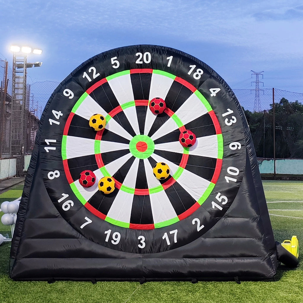 10FT Tall Giant Inflatable Soccer Dart Board with 450w Blower, 8 Soccer Balls Y975