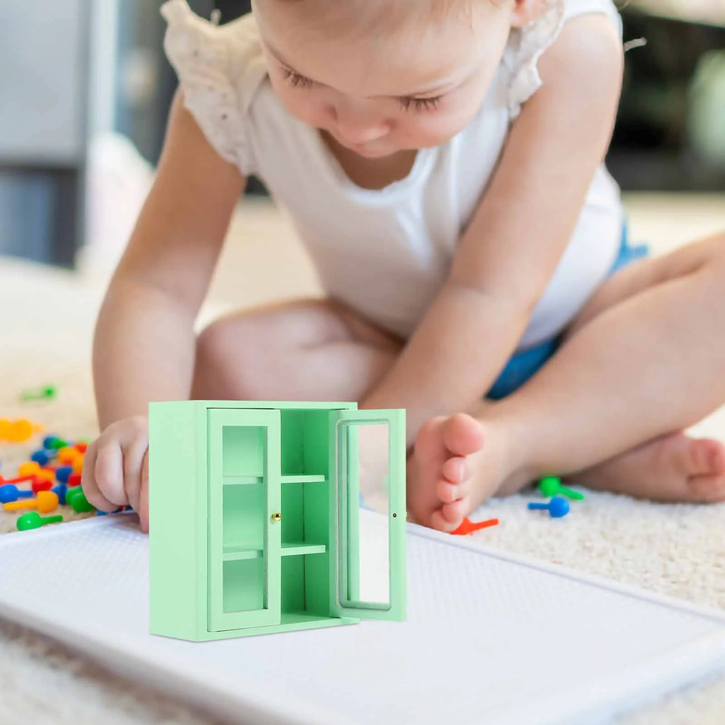 Wooden Miniature Cabinet Model Tiny House Ornament L53087