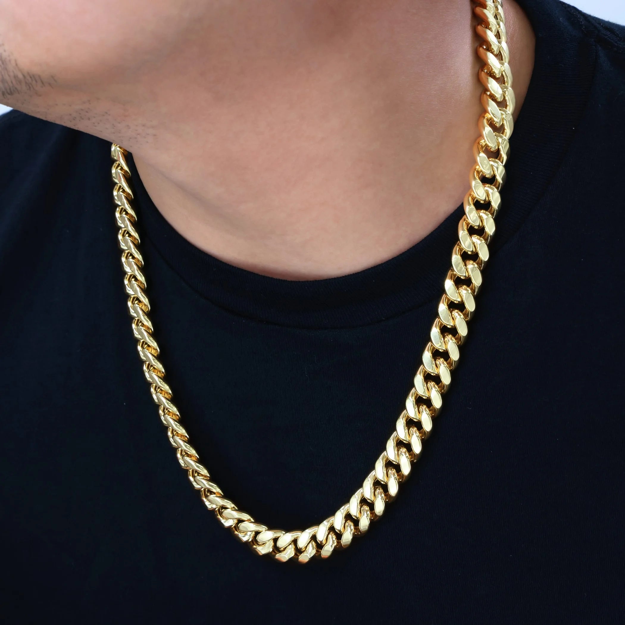 14k Yellow Gold Miami Cuban Link Chain Necklace 20" - 30" W193