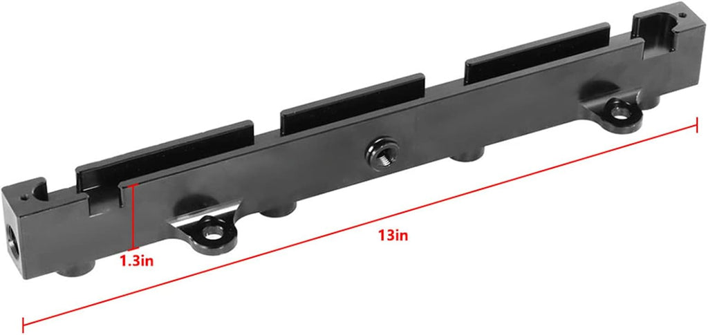 Black Fuel Line Hose Fitting Connectors Kit with Fuel Rail Regulator and Gauge P5992