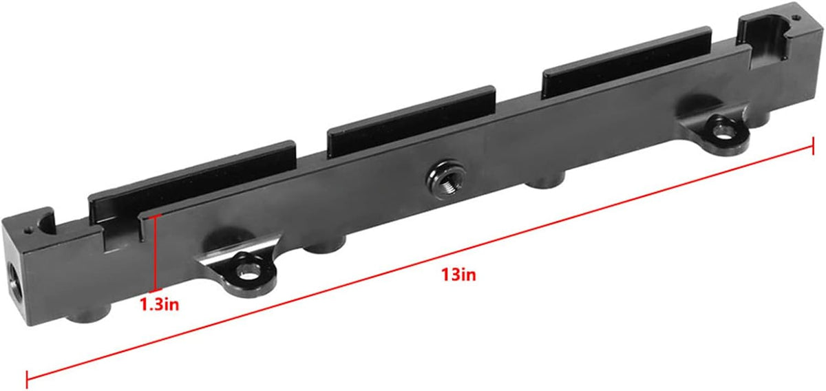 Black Fuel Line Hose Fitting Connectors Kit with Fuel Rail Regulator and Gauge P5992