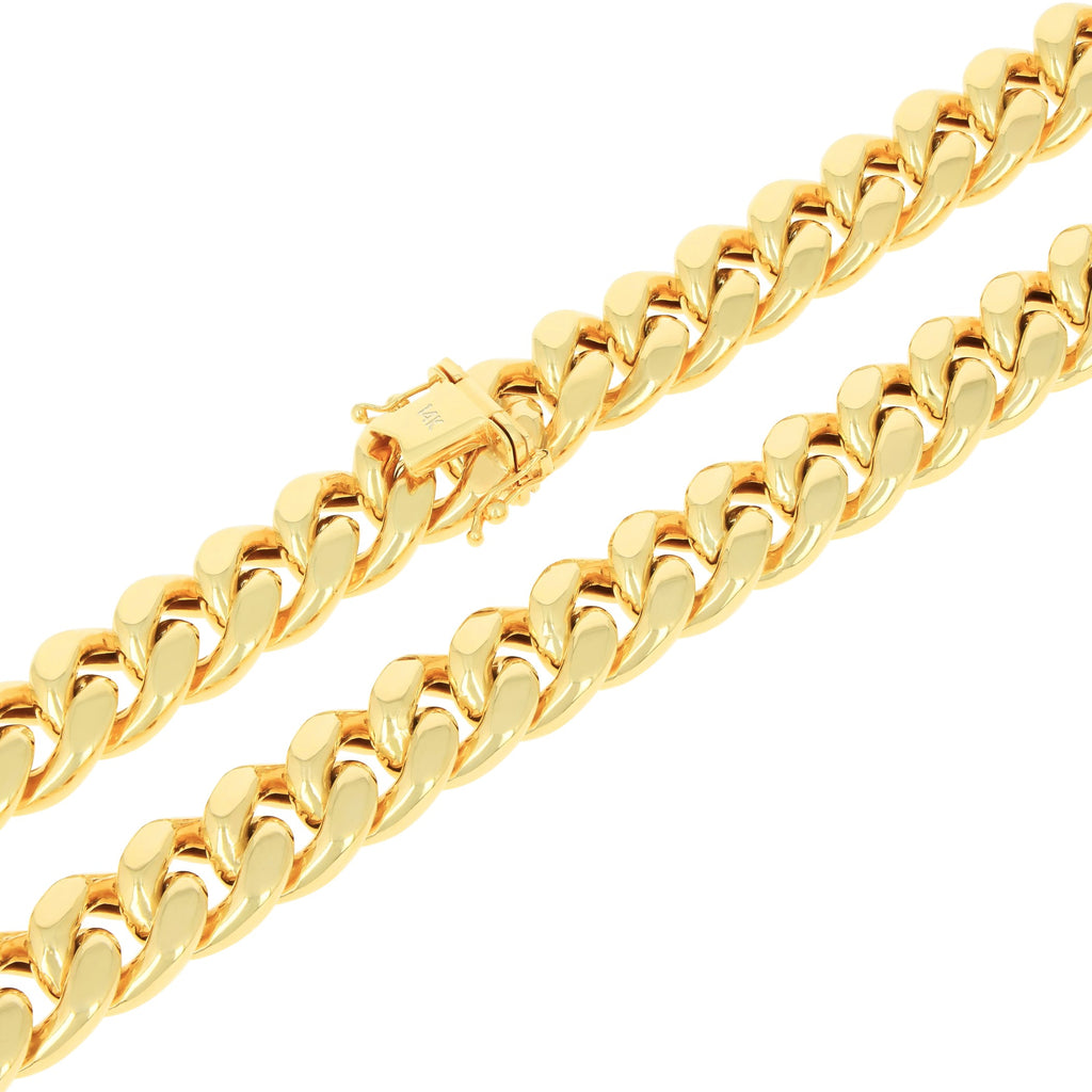 14k Yellow Gold Miami Cuban Link Chain Necklace 20" - 30" W193