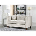 Beige Velvet Chesterfield Loveseat O2682