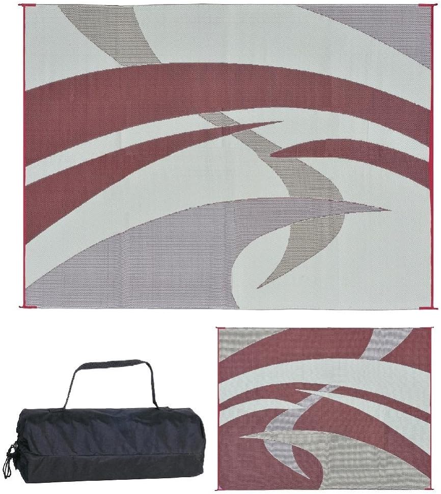 Reversible Outdoor Camping Mat, Brown/Beige, 9-Feet x 12-Feet P40225