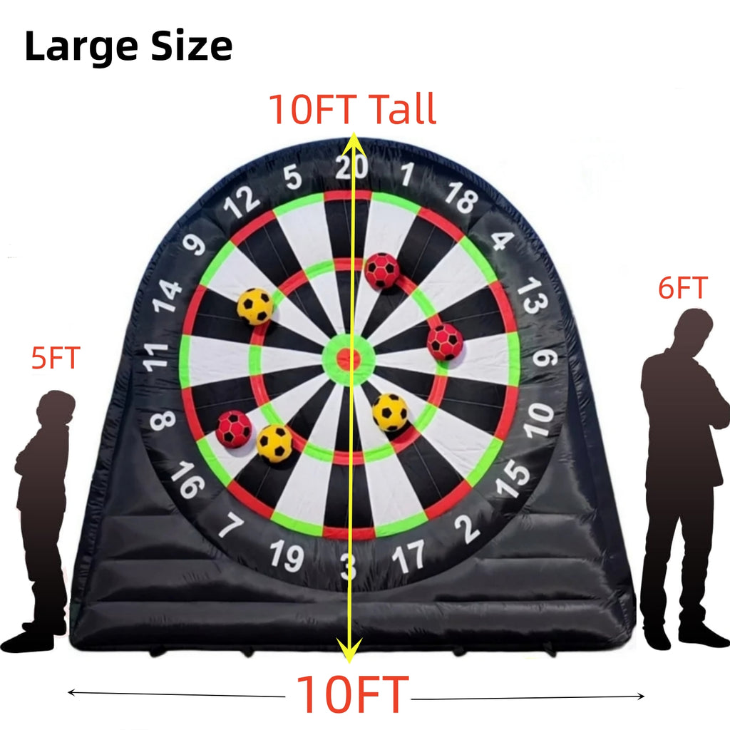 10FT Tall Giant Inflatable Soccer Dart Board with 450w Blower, 8 Soccer Balls Y975