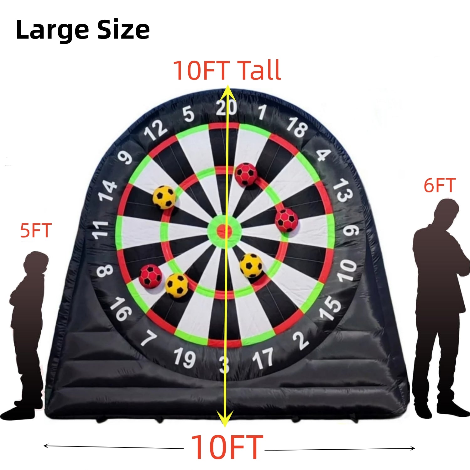 10FT Tall Giant Inflatable Soccer Dart Board with 450w Blower, 8 Soccer Balls Y975