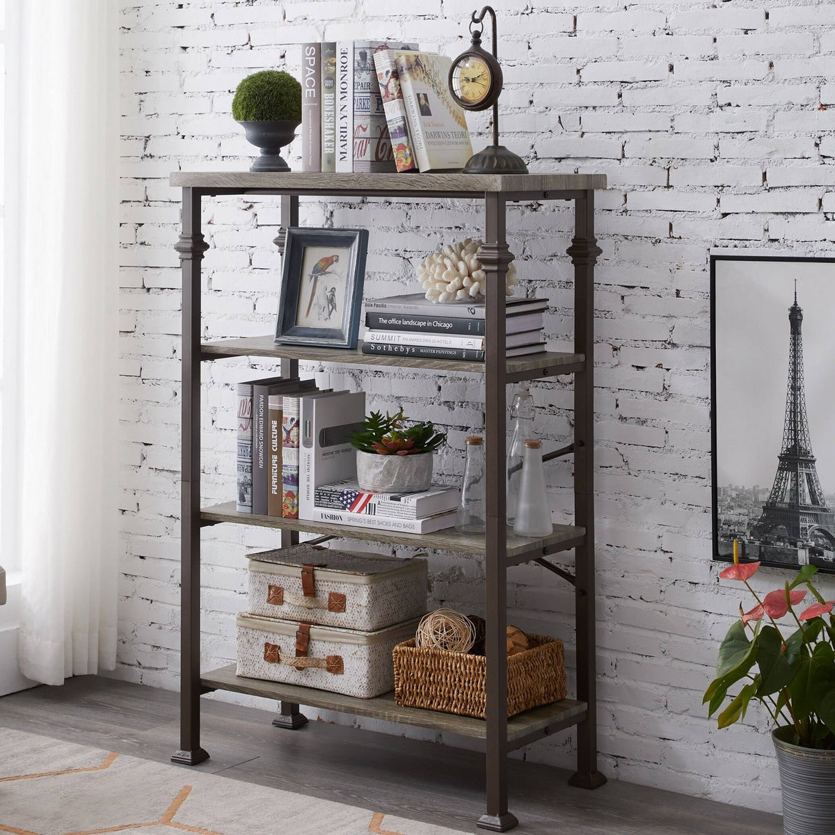 Steel Etagere Bookcase, 4 Shelves G526
