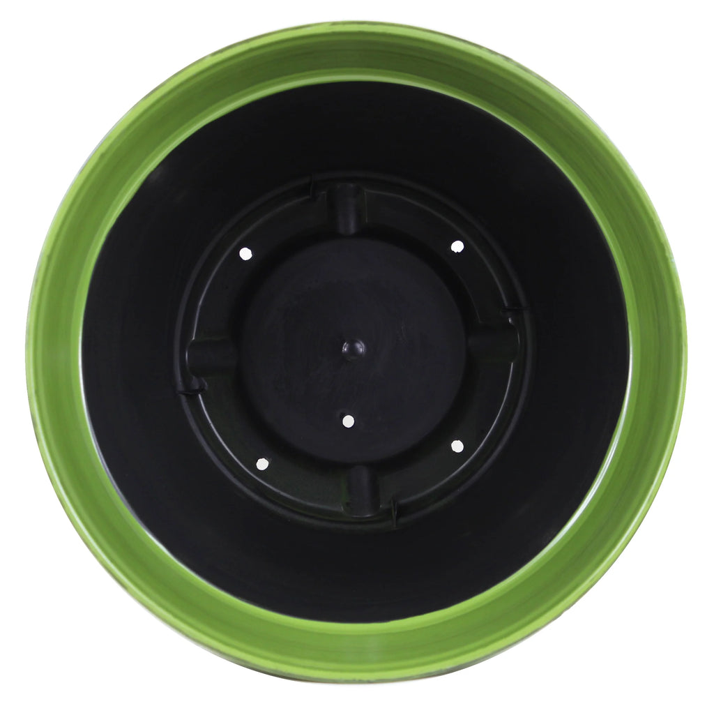 Dark Green 15" Glazed Plastic Planter Y795