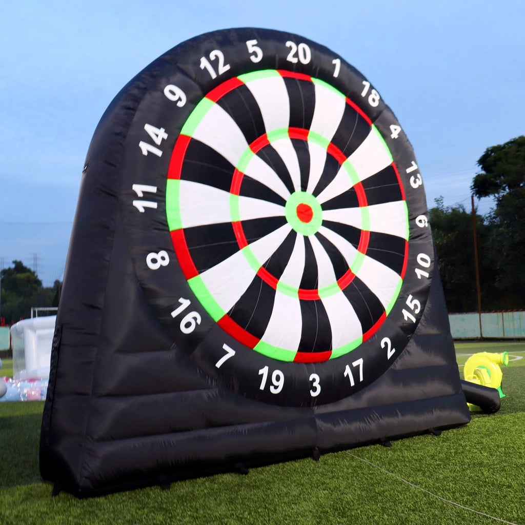 10FT Tall Giant Inflatable Soccer Dart Board with 450w Blower, 8 Soccer Balls Y975