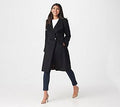 Black Wool Blend Wrap Coat W880590