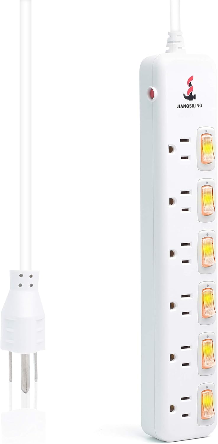 4 Outlets Surge Protector Power Strip with Individual Switch G496