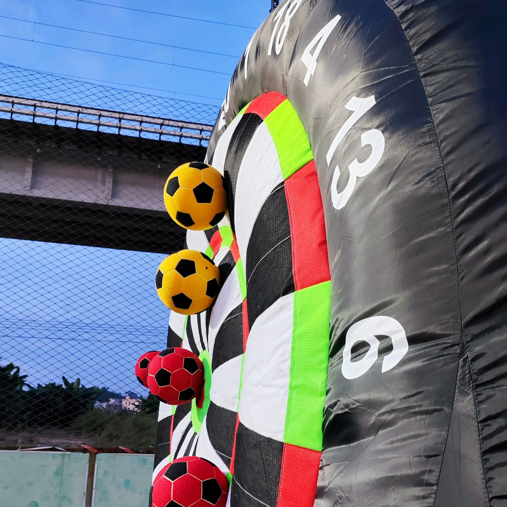10FT Tall Giant Inflatable Soccer Dart Board with 450w Blower, 8 Soccer Balls Y975