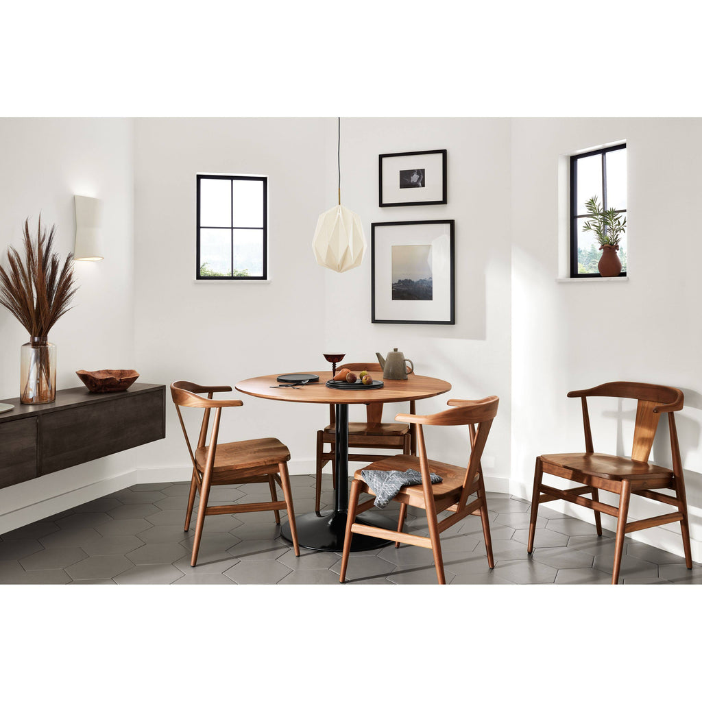 Smoke Tempered Glass Round Table with Graphite Base C580552
