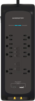 Power Strip Surge Protector with USB Ports, 8 Plug-ins and 2 USB, Pack of 2 D642081