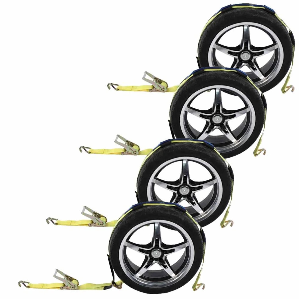 2" x 11' Ratchet Strap with Wire Hooks & 3 Rubber Cleats C367885