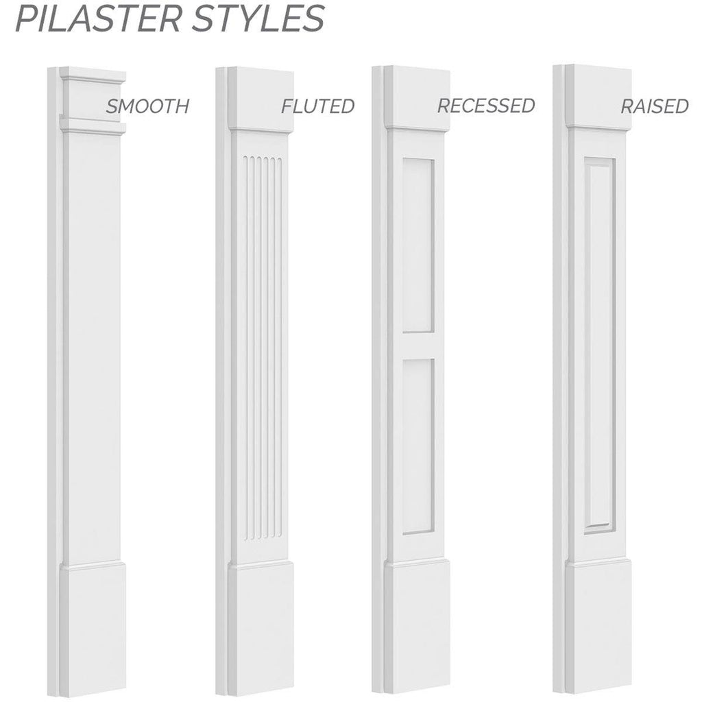 Two Equal Raised Panel PVC Pilaster (Pair) E6527