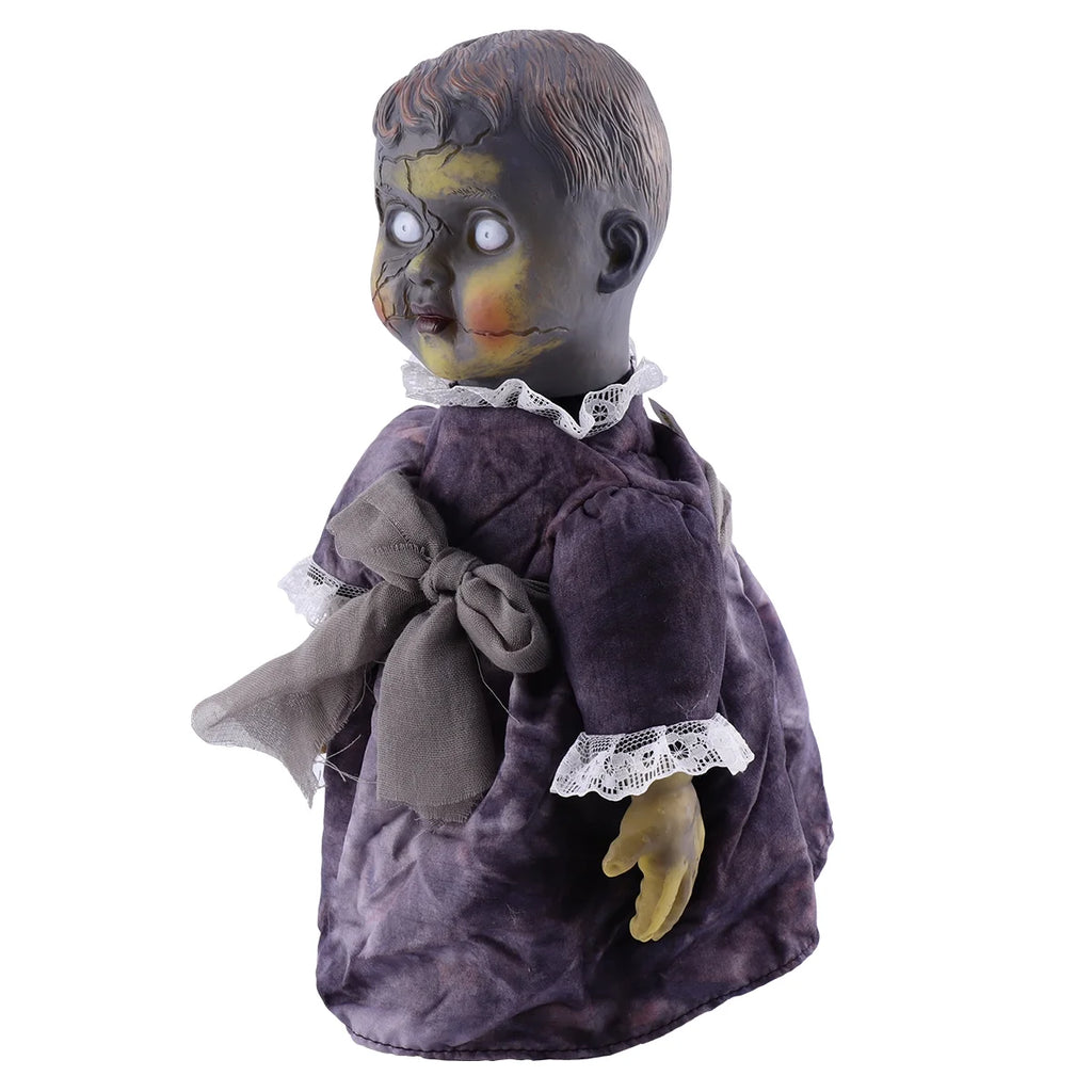 Halloween Scary Dolls, 1 PC Voice-activated Induction Glowing Walking Doll W665