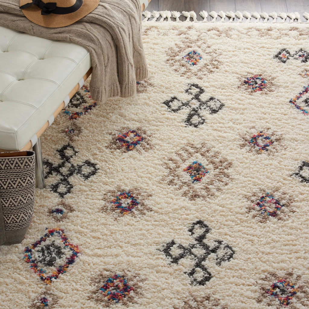 Ivory Shag Area Rug U755