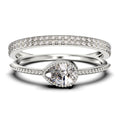 Pear Cut Moissanite Engagement Ring in 925 Sterling Silver With 18k White Gold Plating H165